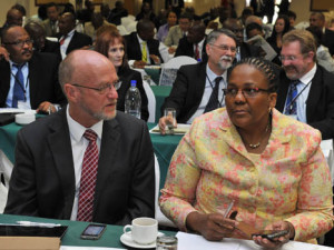 ( Deputy Minister of Rural Development Derek Hanekom and Minister of Energy Dipuo Peters at Saint George Hotel )President Jacob Zuma at a meeting with Further Education and Training Principals at Saint George Hotel 04/04/2012